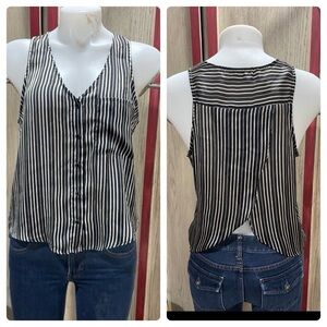 Elegant Striped Sleeveless Blouse